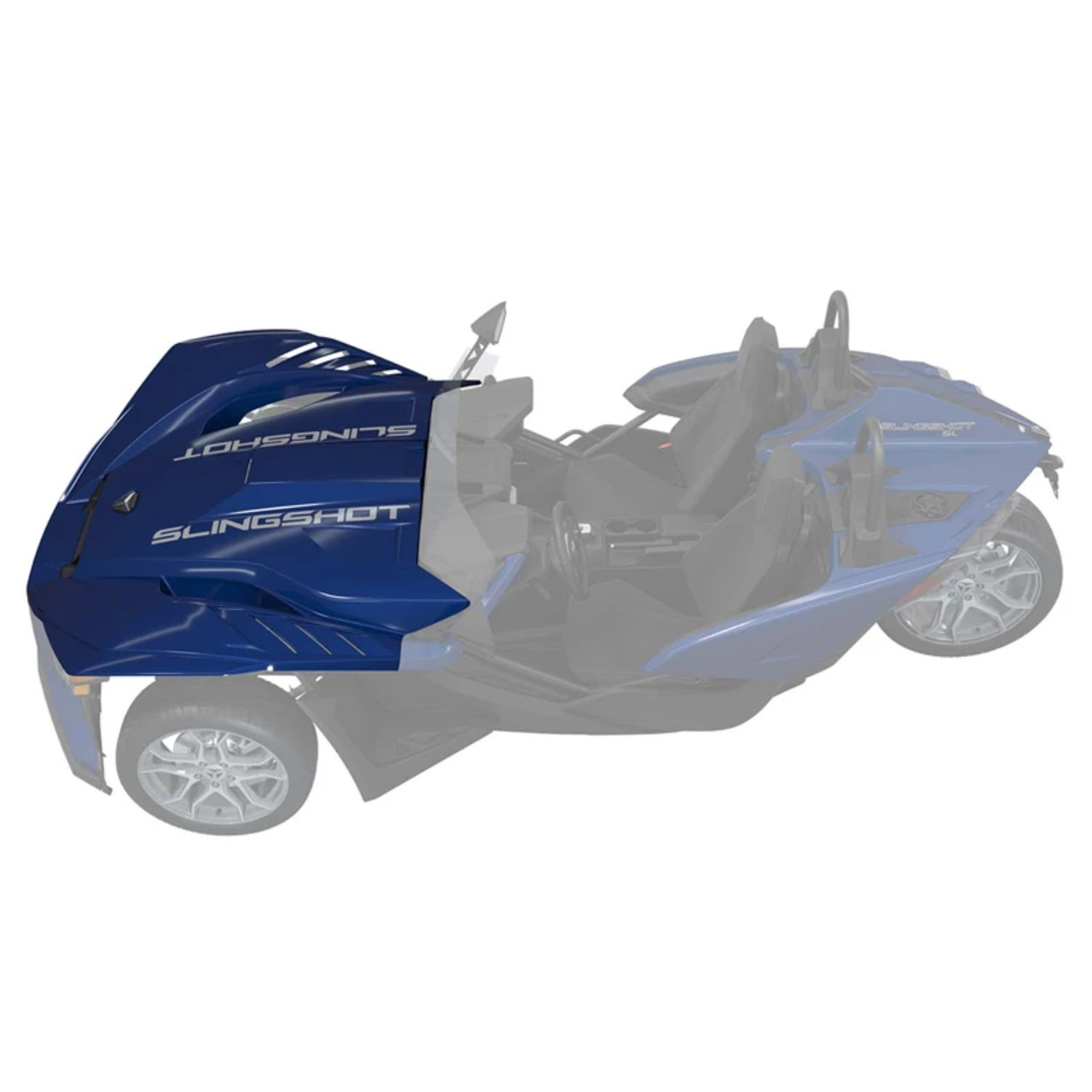 Polaris New OEM Ultra Blue Slingshot Vented Sport Hood, 2889432-751