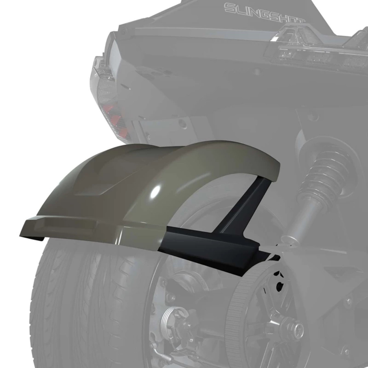 Polaris New OEM, Slingshot 305mm Fiberglass Rear Fender Quartz Grey, 2883847-875