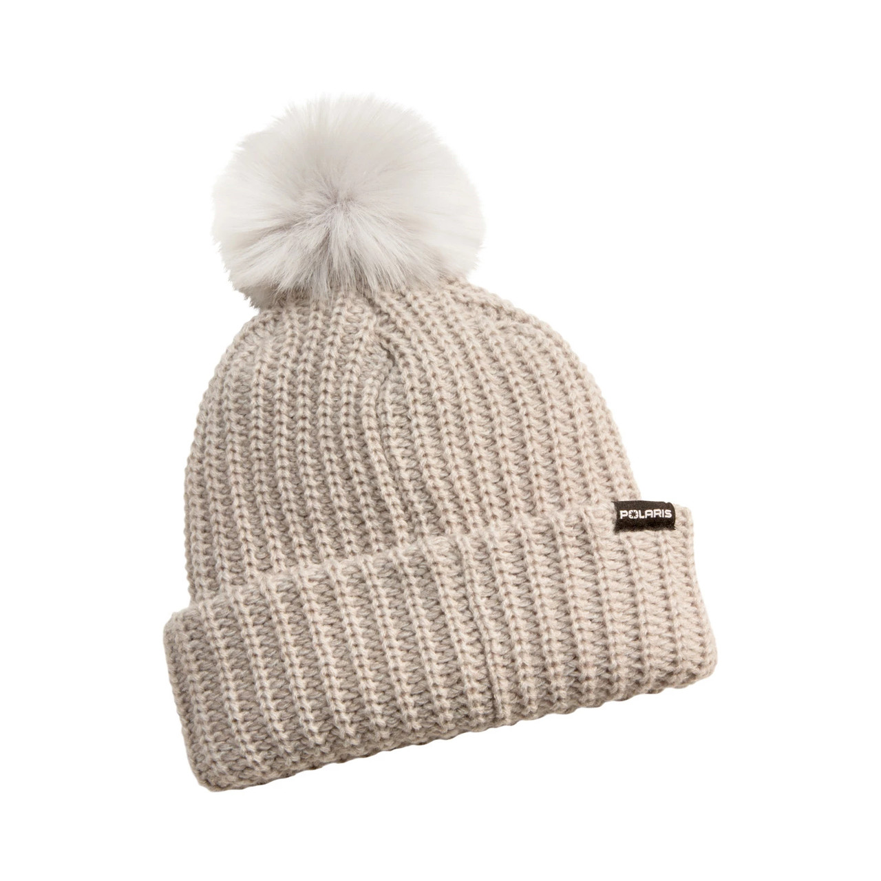 Polaris New OEM Women's Ash Polaris Switchback Pom Beanie, 2862534