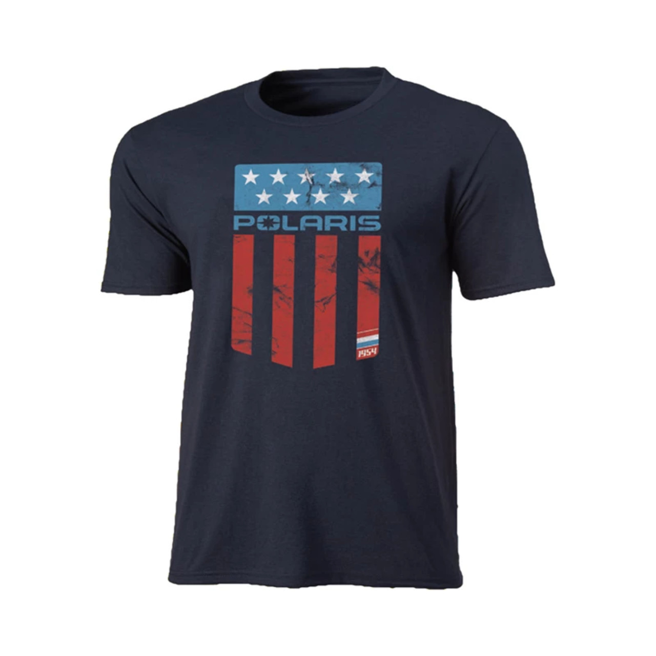 Polaris New OEM Men's Medium Navy Flag Tee, 286250003