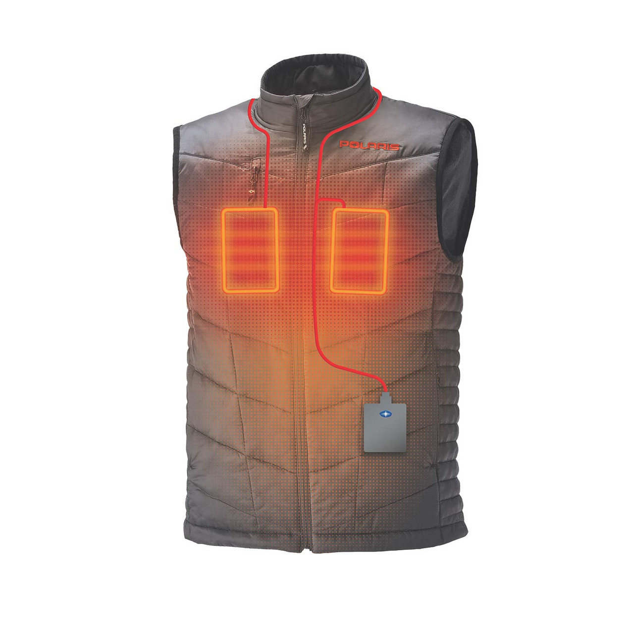 Polaris Snowmobile New OEM Men's 3XL, Dark Gray Heated Vest, 286992414
