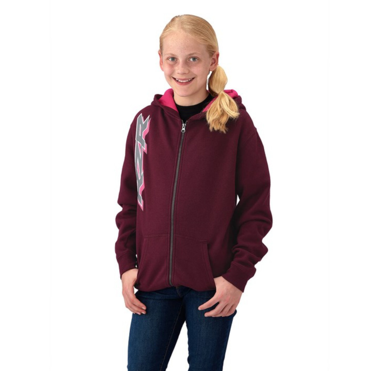 Polaris New OEM, Full-Zip Hoodie Sweatshirt, Youth Girl's Medium, 286872703