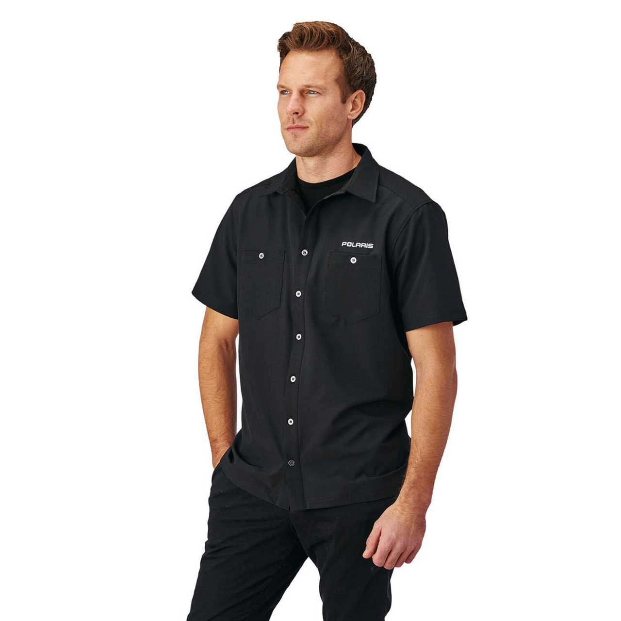 Polaris New OEM Men's 4X-Large, Logo'd Short-Sleeve Tech Pit Shirt, 286856015