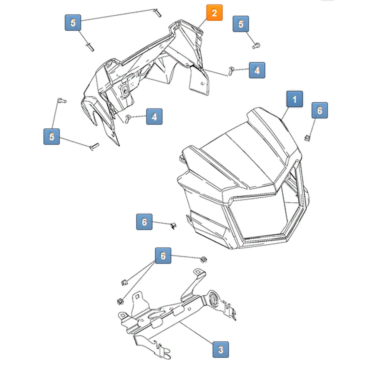 Polaris New OEM Rear Headlight Pod with Square Cutout, Sportsman, 5453689-070