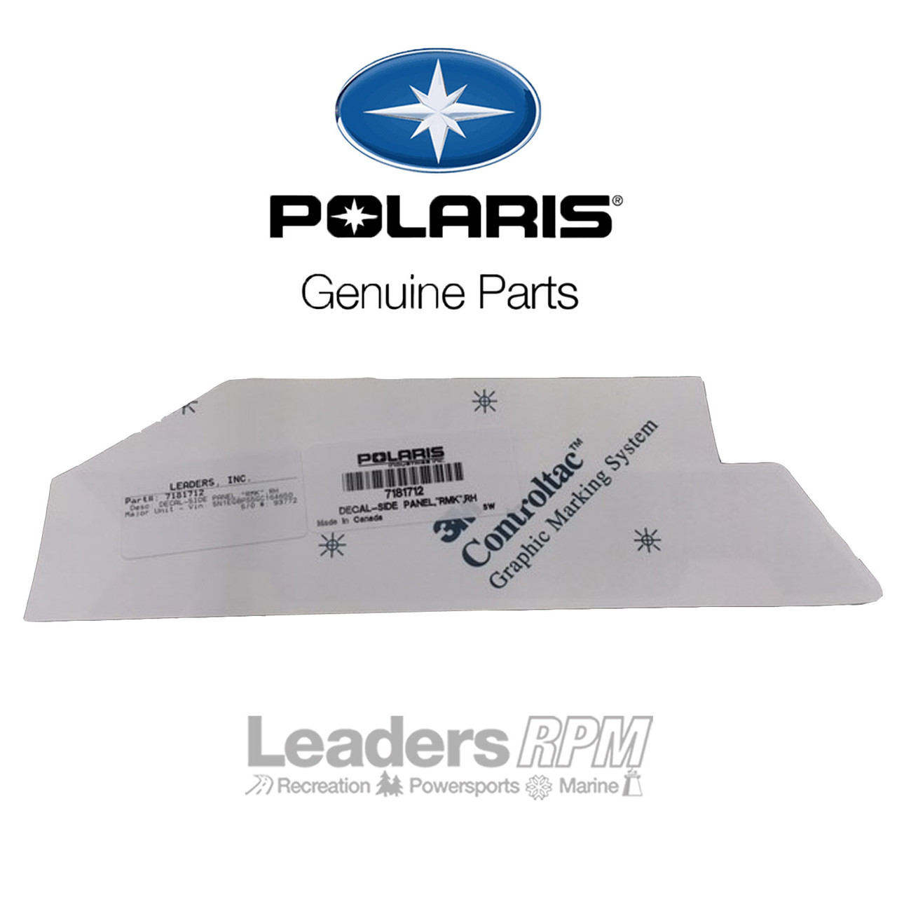 Polaris New OEM Decal-Side Panel,'RMK',RH, 7181712