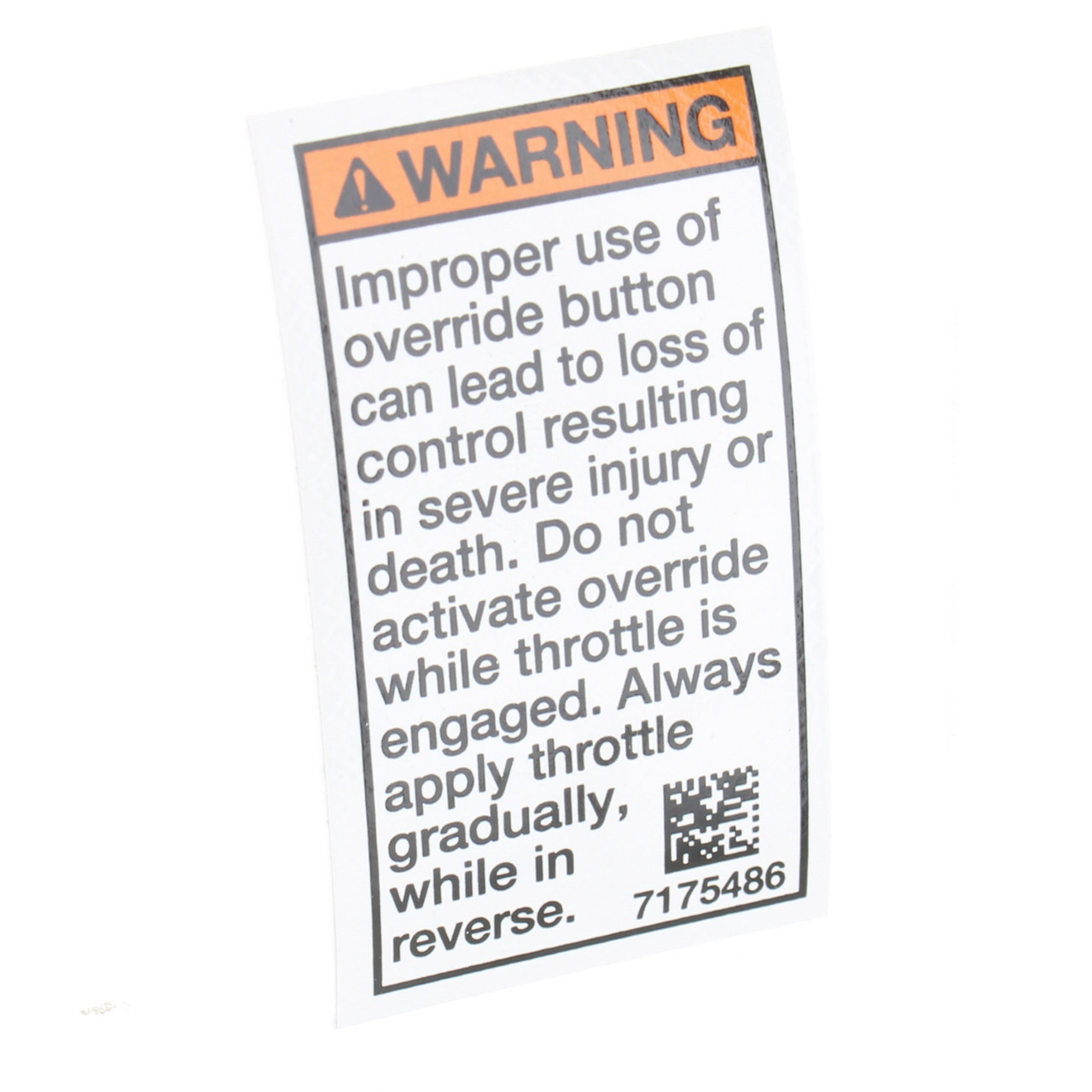 Polaris New OEM Warning Override Decal Sportsman/Scrambler 7175486