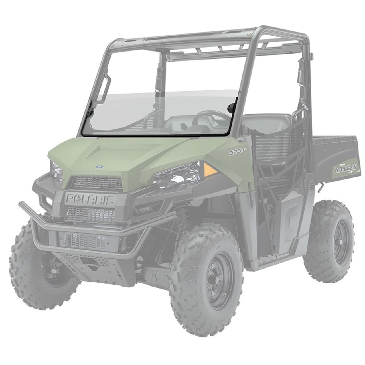 Polaris Ranger New OEM, Durable Lock & Ride Half Windshield, Poly, 2883320