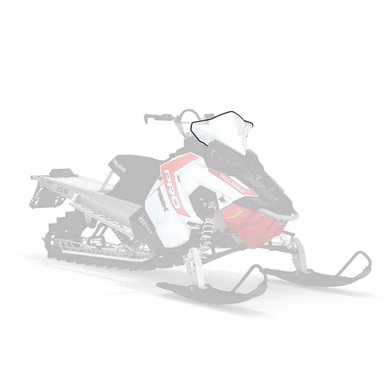 Polaris Snowmobile New OEM Deep Snow Mid Windshield, White, 2881054