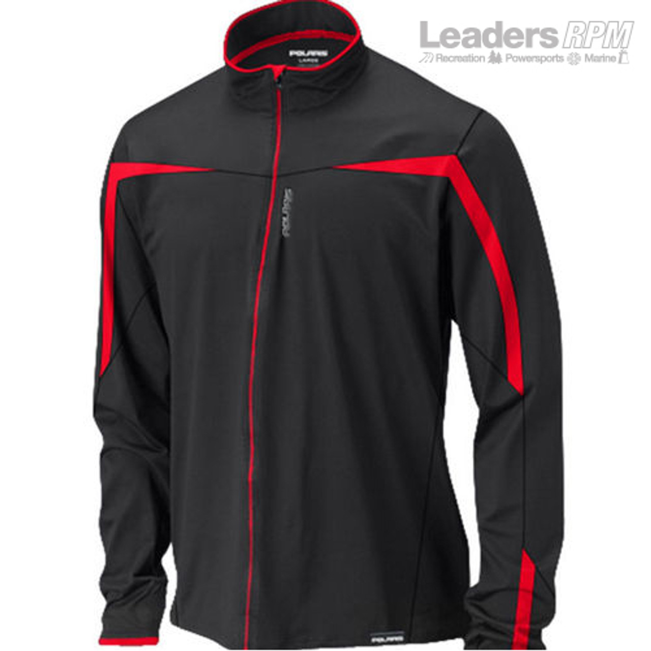 Polaris New OEM Mens Full Zip Mock Jacket, Black/Red, Xtra-Large (XL), 286510509