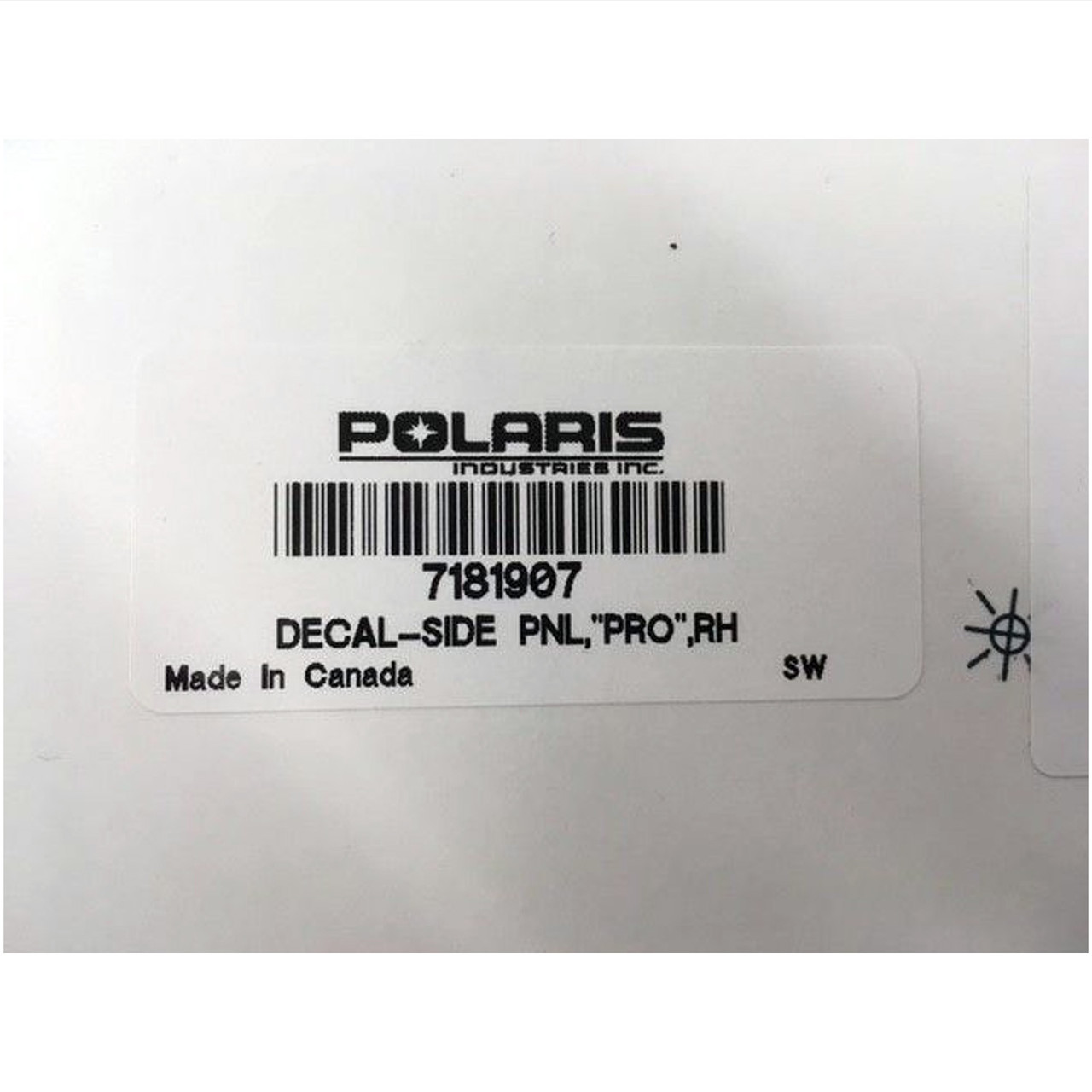 Polaris New OEM Decal-Side Panel,'Pro',Rh, 7181907