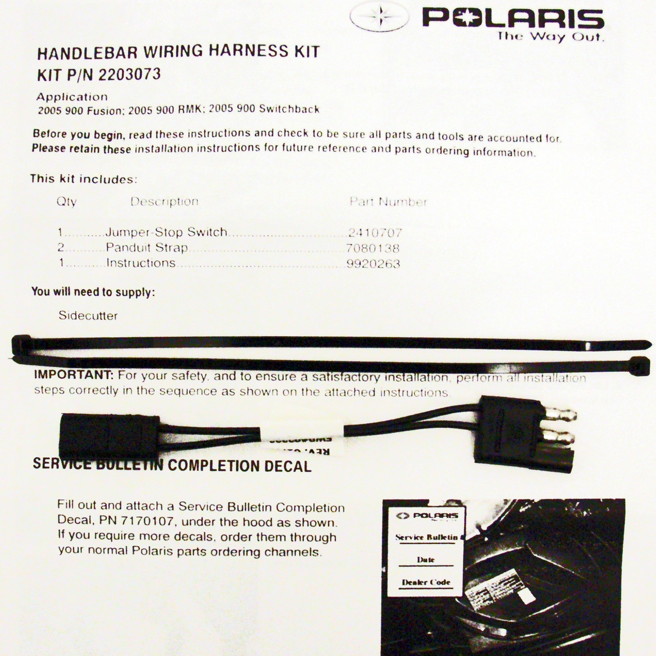 Polaris New OEM Snowmobile Service Stop Switch Electrical Fusion,RMK,Switchback
