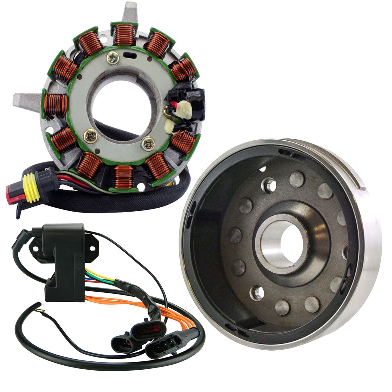 RMSTATOR New Aftermarket Ski-doo Stator + Flywheel + CDI Box Calibration Module fits on 1 cylinder, RMS900-107040