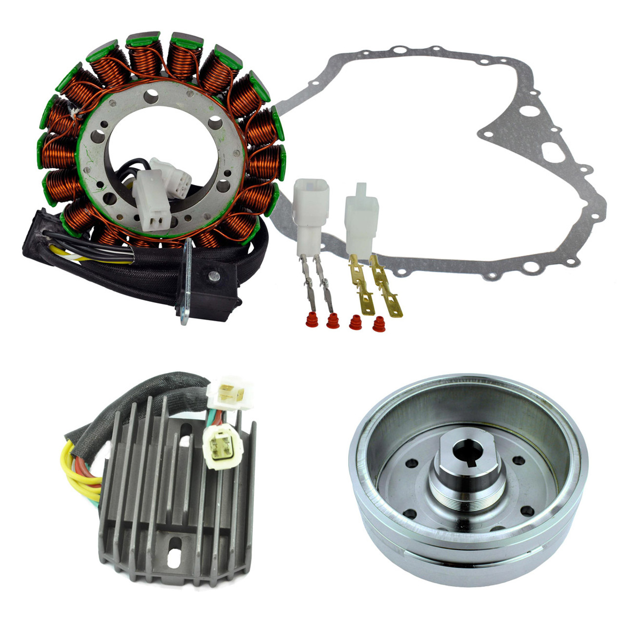 RMSTATOR New Aftermarket Arctic Cat Kit Improved Flywheel + Stator + Crankcase Cover Gasket + Voltage Regulator, RM23030