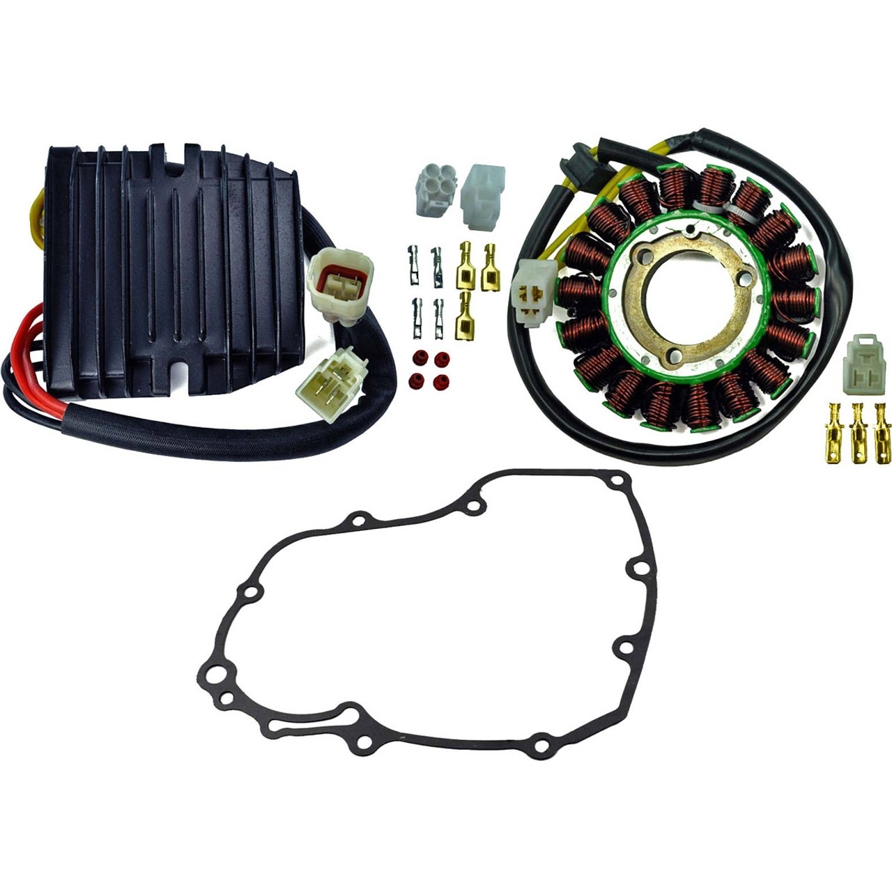 RMSTATOR New Aftermarket  Kit Improved Heavy Duty Stator + Mosfet Voltage Regulator Rectifier + Gasket, RM22965