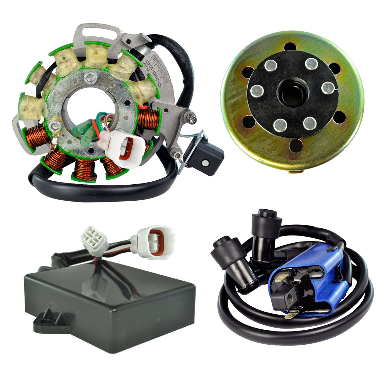 RMSTATOR New Aftermarket Yamaha Kit Stator 100 W + High Performance CDI + Ignition Coil + Backplate + Flywheel, RM23007