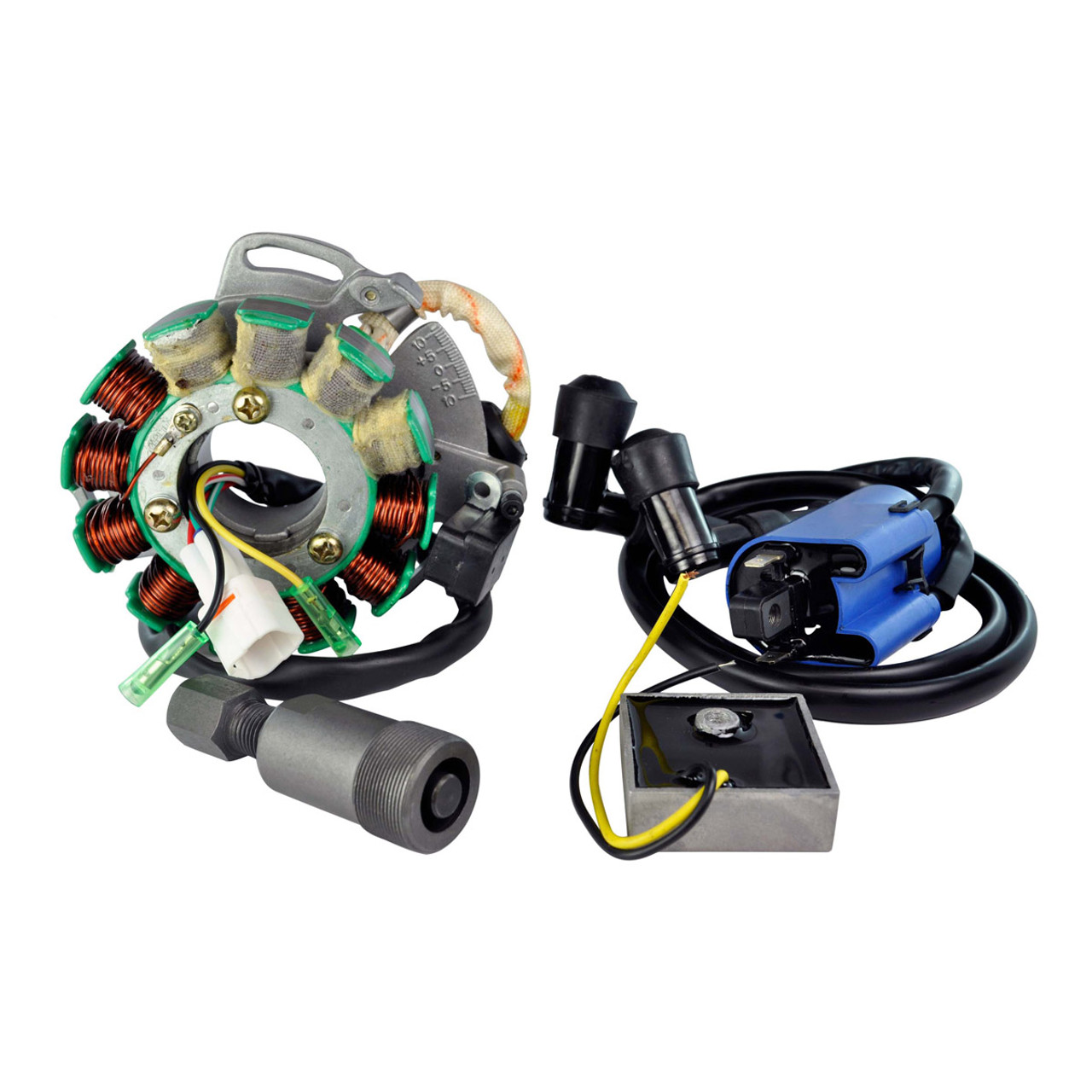 RMSTATOR New Aftermarket Yamaha Kit Stator 200 W + Regulator Rectifier + Ignition Coil + Flywheel Puller, RM22806