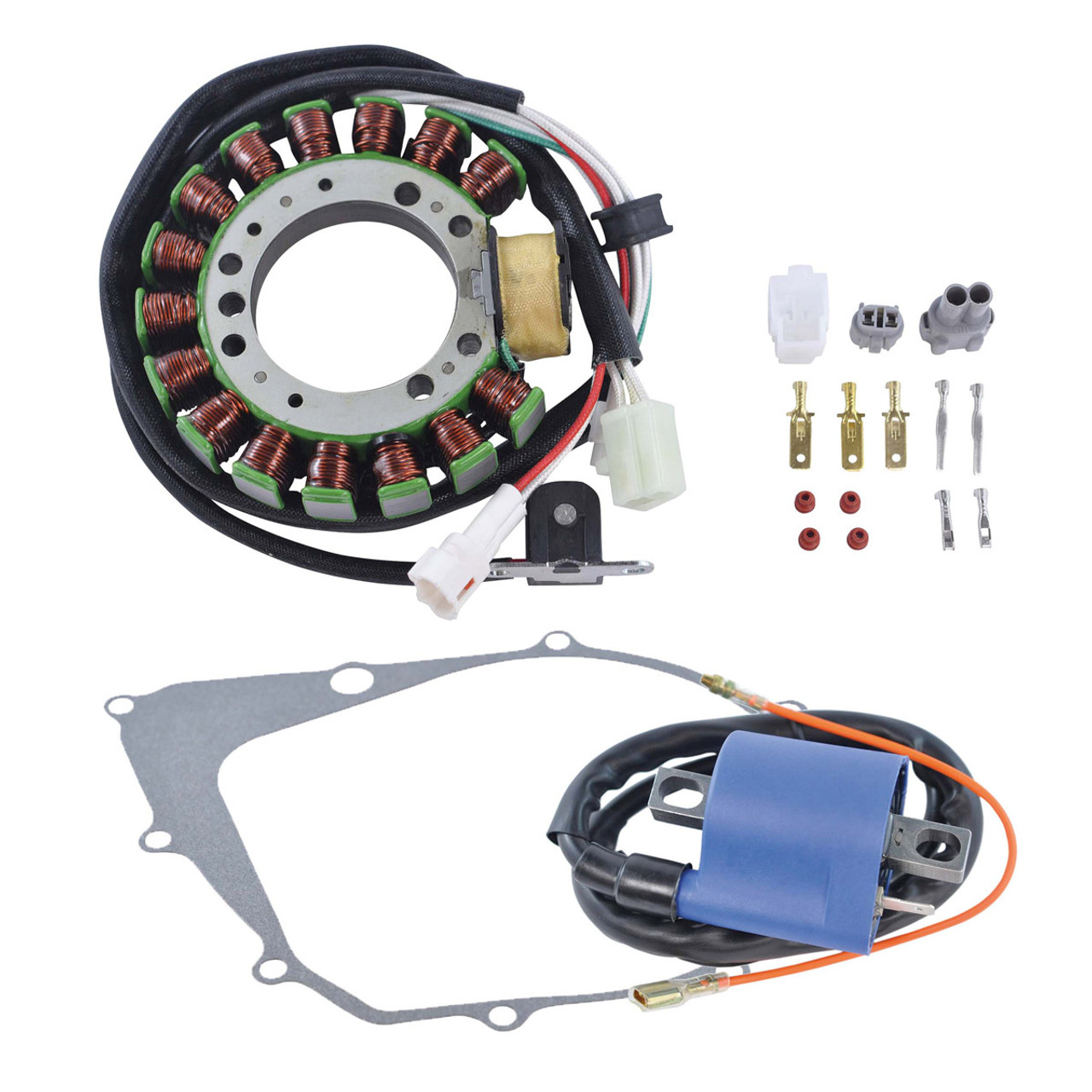 RMSTATOR New Aftermarket Yamaha Kit Stator + Crankcase Cover Gasket + Ignition Coil, RM22862