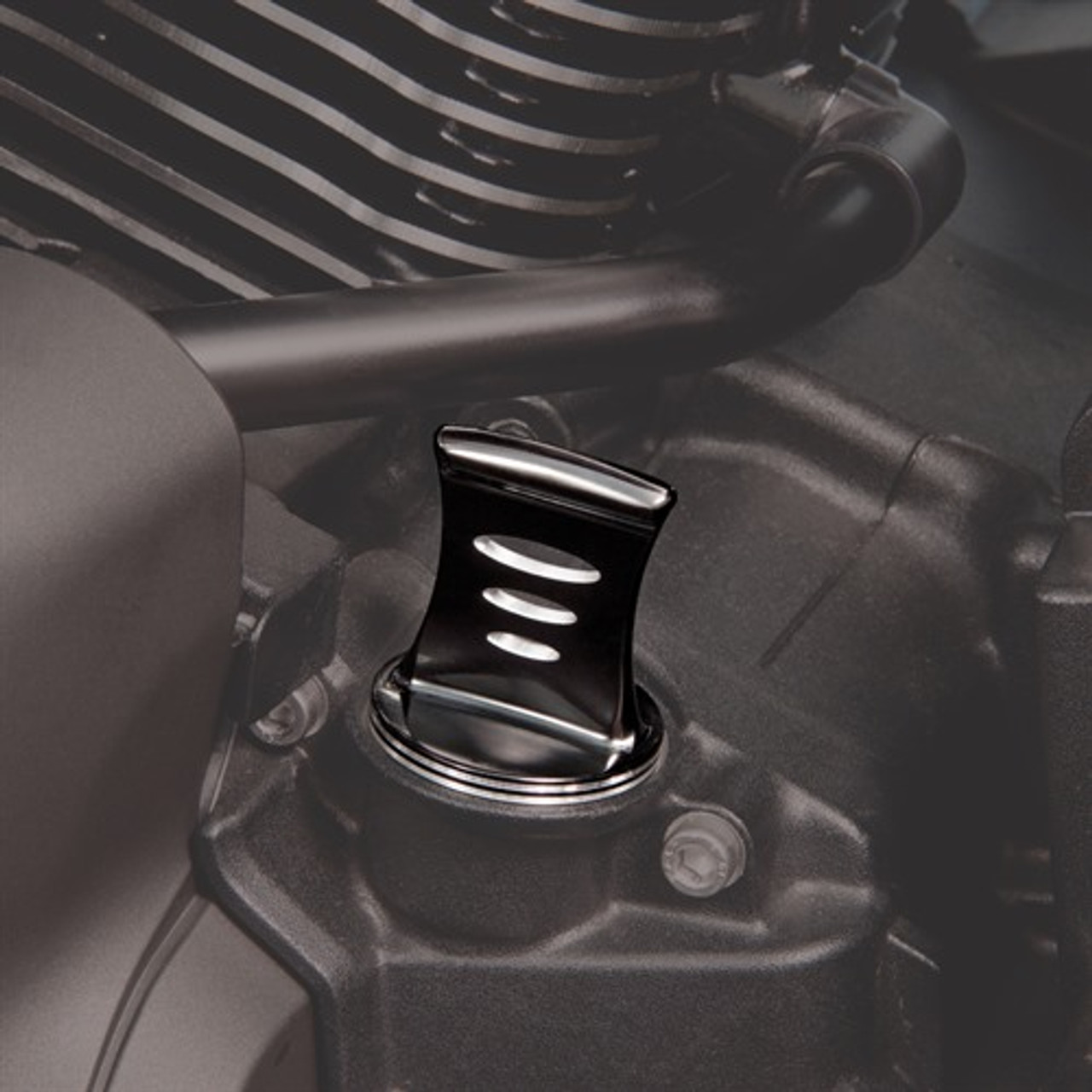 Show Chrome Accessories New Oil Cap With Dipstick Anodized, 71-201