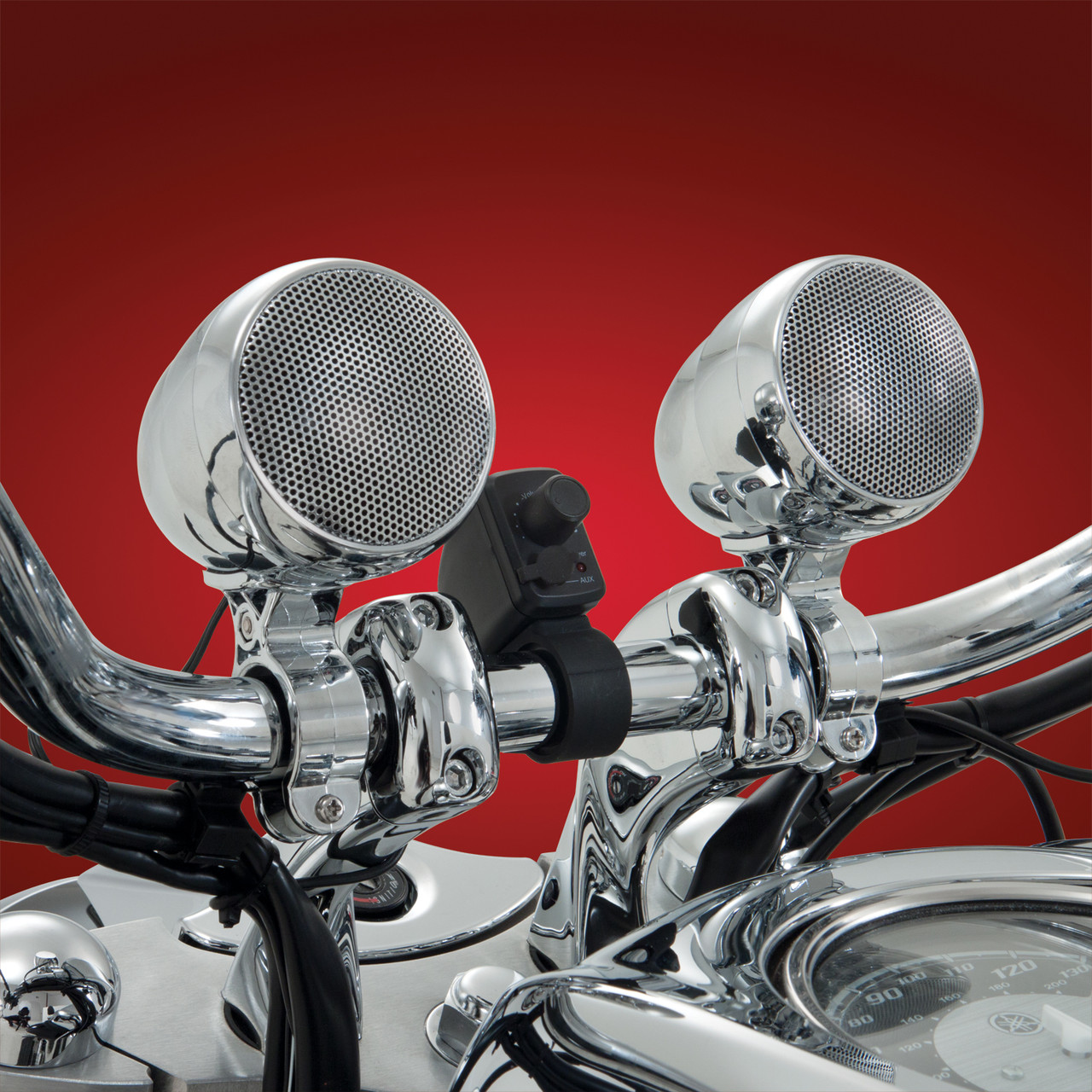 Show Chrome Accessories Stereo Sound System Chrome, 13-250A