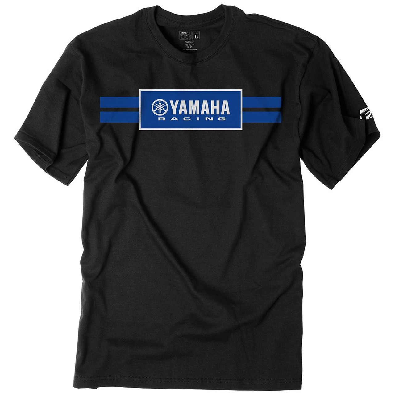 Yamaha New OEM, Factory Effex Racing Stripes Short Sleeve Tee, VFE-17SSP-BK-LG