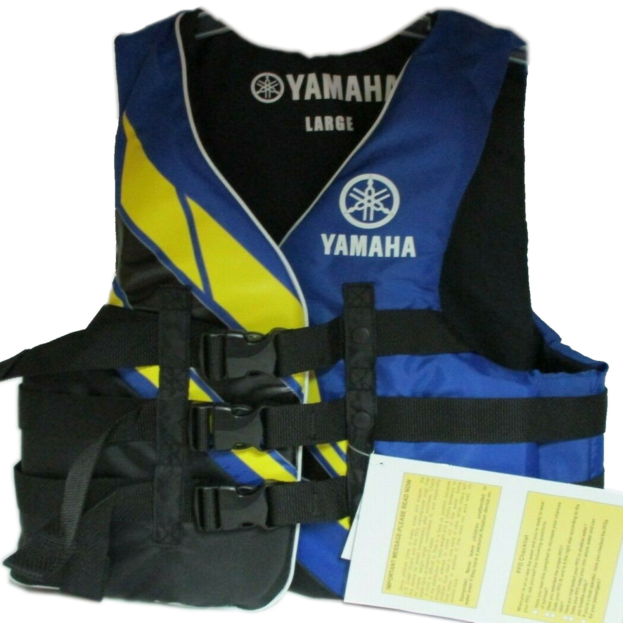 Yamaha New OEM Men's 18V3B Value Nylon 3-Buckle PFD, MAR-18V3B-YL-SM