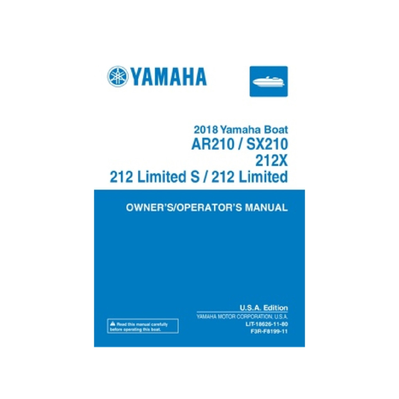 Yamaha New OEM 2018 212 LTD/X AR/SX210 Owners Manual, LIT-18626-11-80
