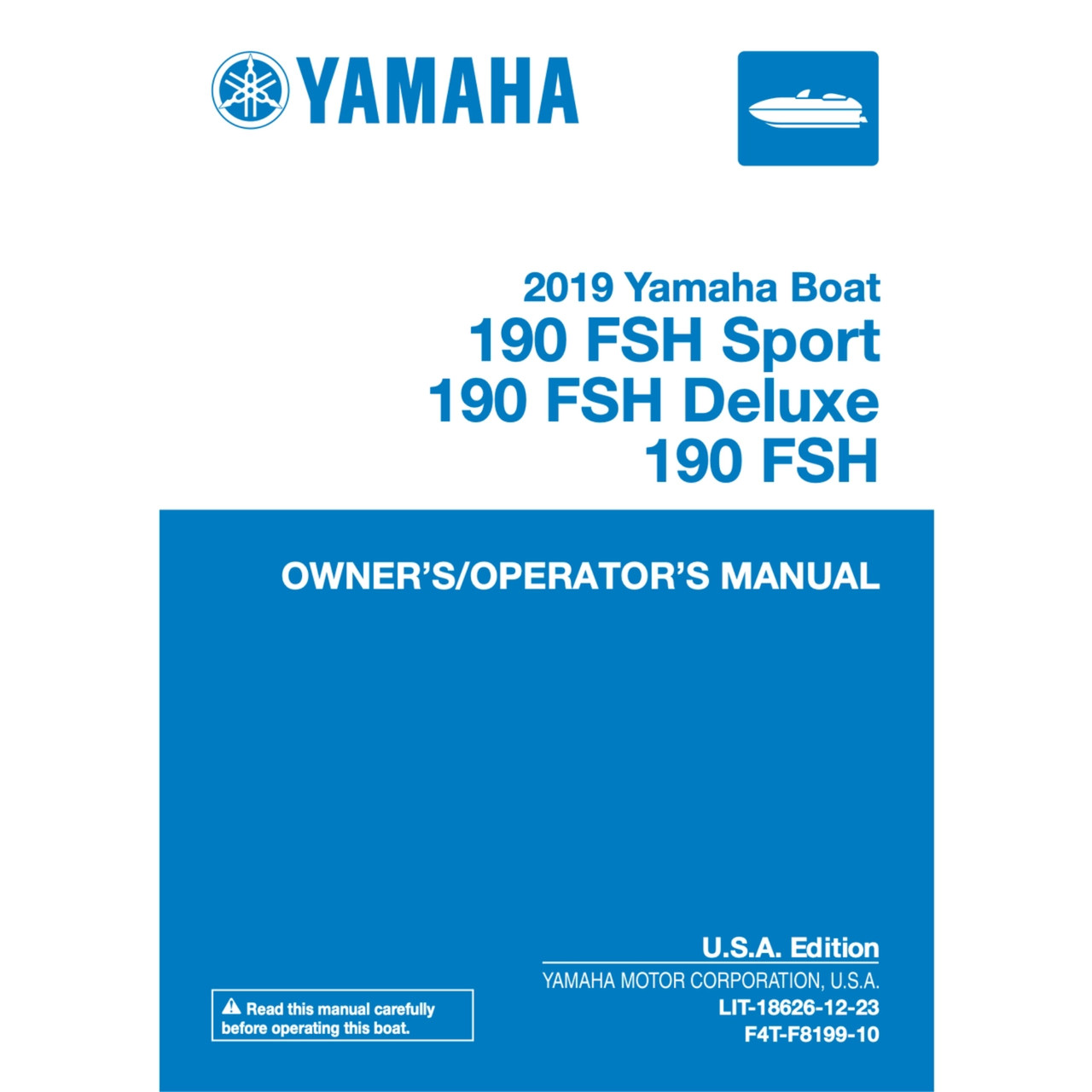 Yamaha New OEM 2019 FSH Owners Manual, LIT-18626-12-23
