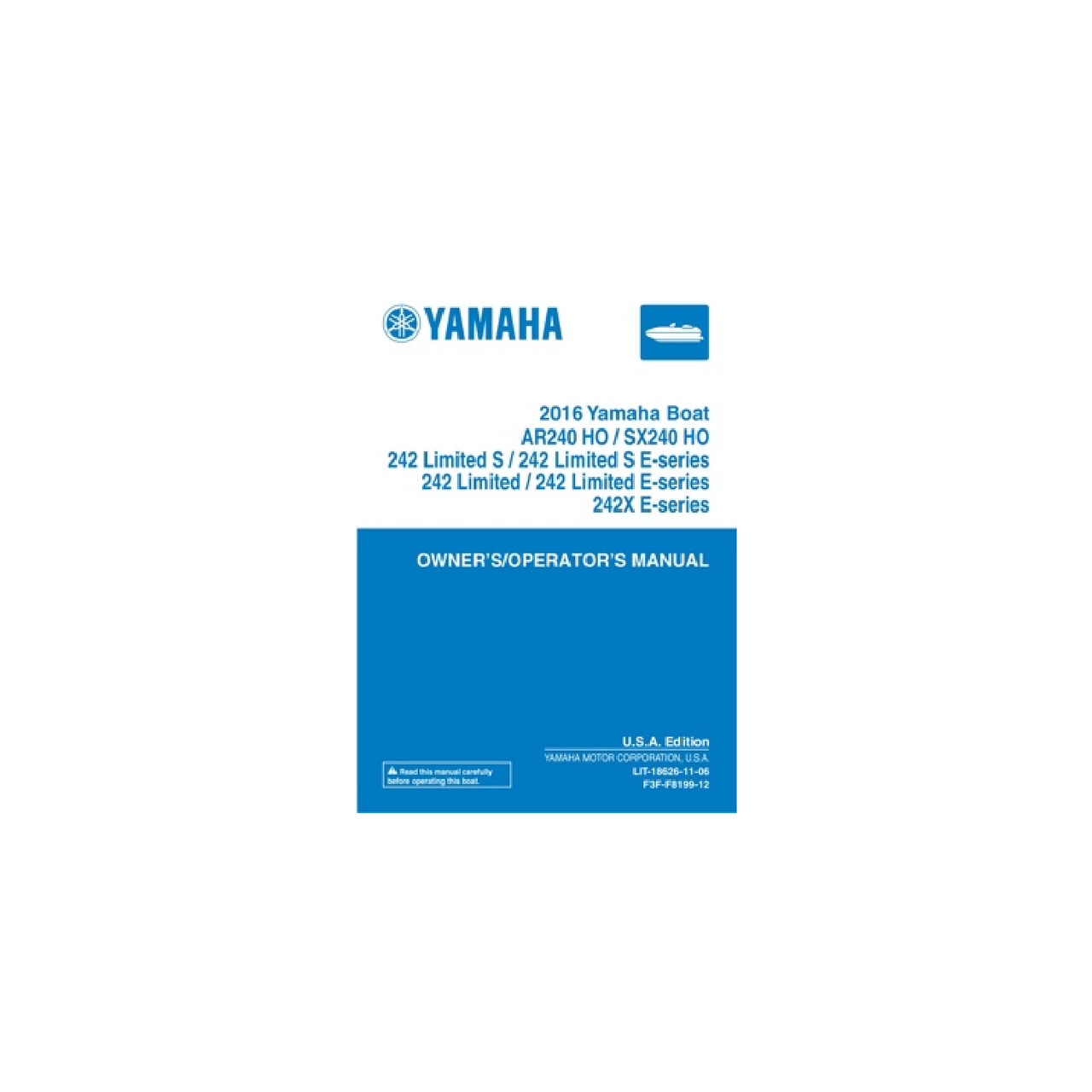 Yamaha New OEM 16 Ar/Sx240 Ho/242 Ltd Owners, LIT-18626-11-06