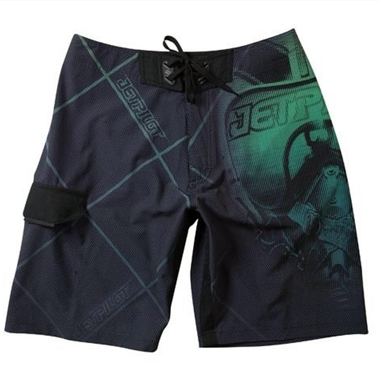 JetPilot New Mens Jet Fighter Boardshorts Swim Suit Trunks Black/Green Size 30