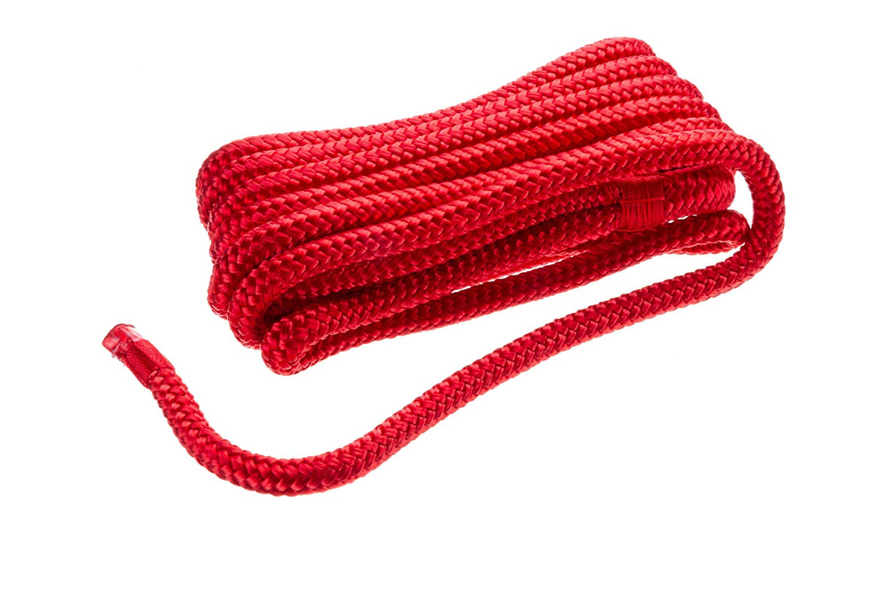 Seachoice, Premium Durable Double Braid Nylon Red Dock Line 3/8" x 15', 50-39721