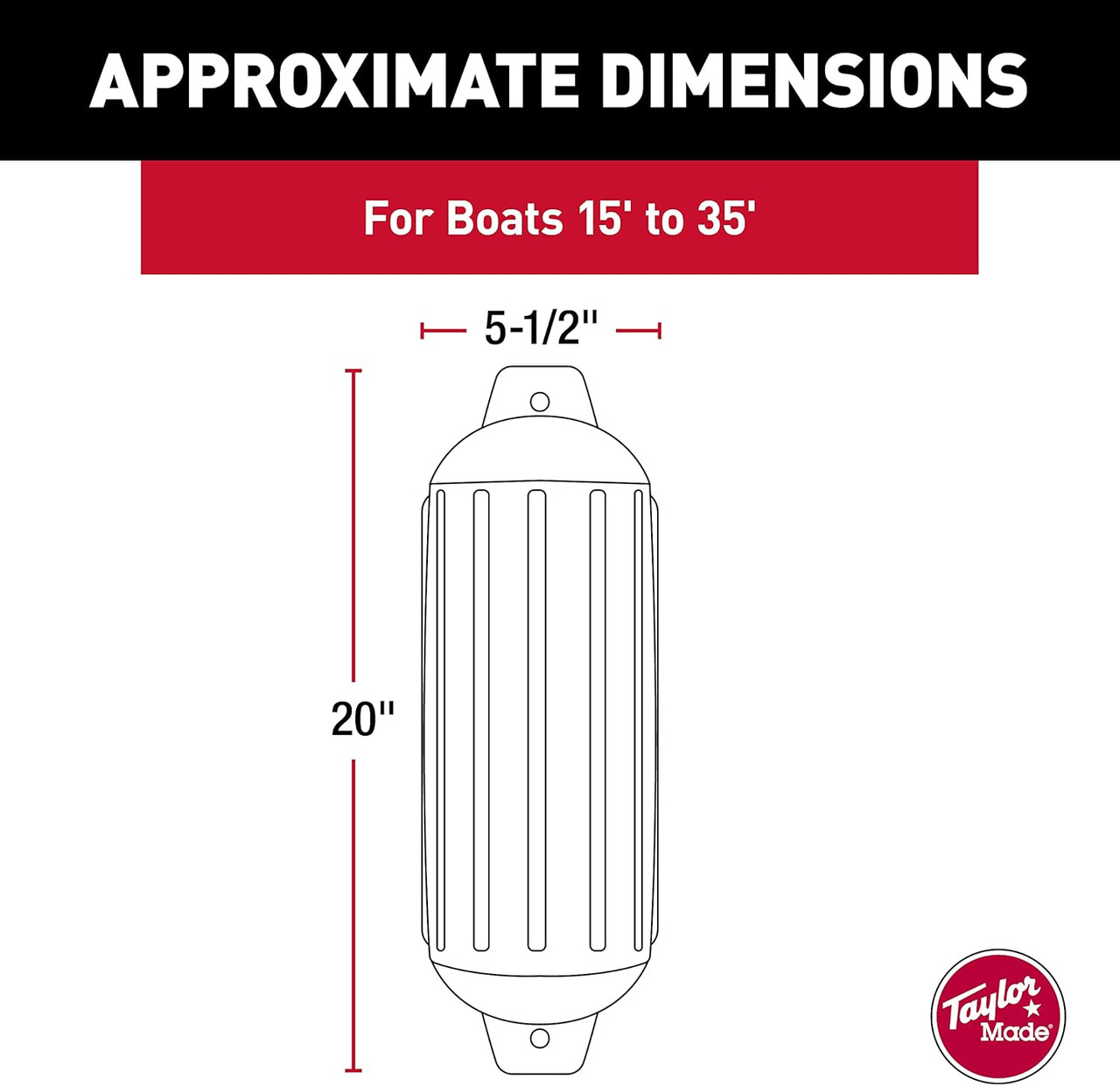 Taylor Made Super Gard Inflatable Vinyl Boat Fender Bumper 5.5" x 20" Navy Blue