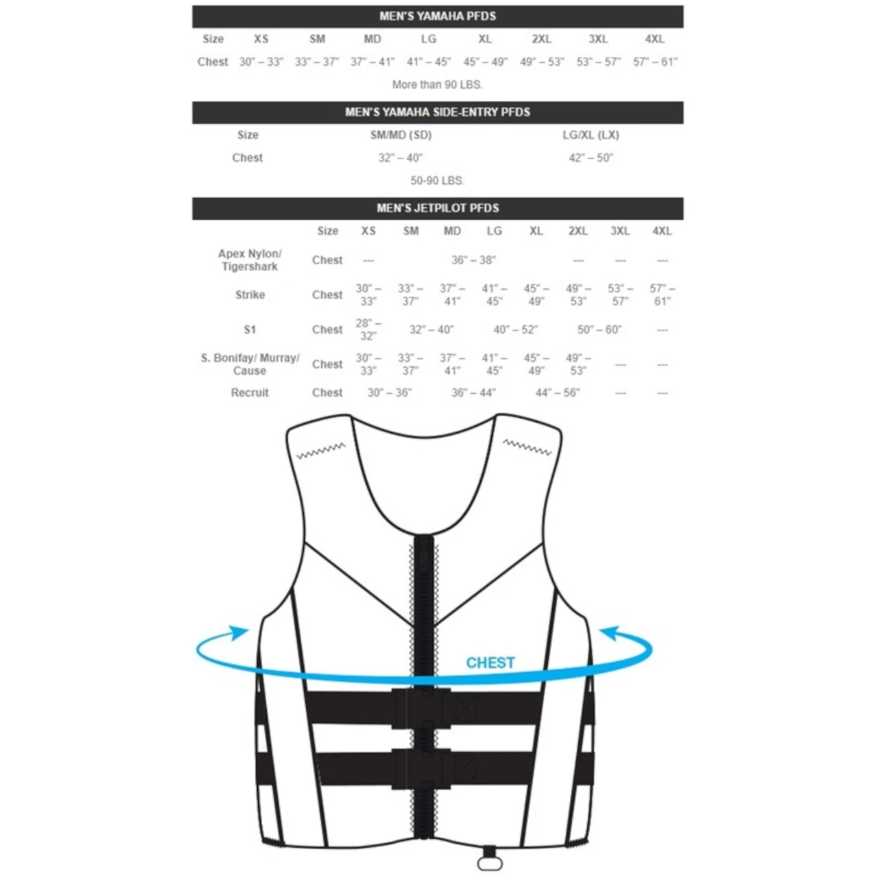 Yamaha OEM, XL/2XL Jetpilot Fleet Neoprene 2-Buckle PFD, WJP-21238-BK-2L