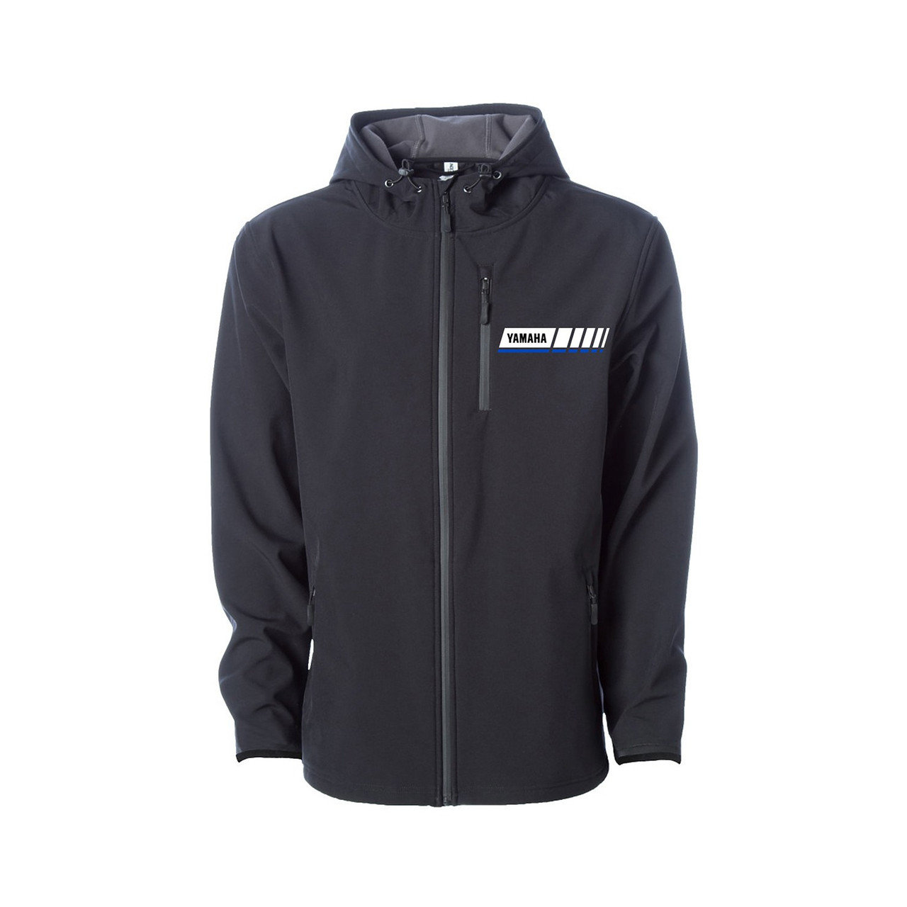 Yamaha New OEM, Blue Revs Full-Zip Hooded Soft Shell Jacket, CRP-19JBR-BK-2X