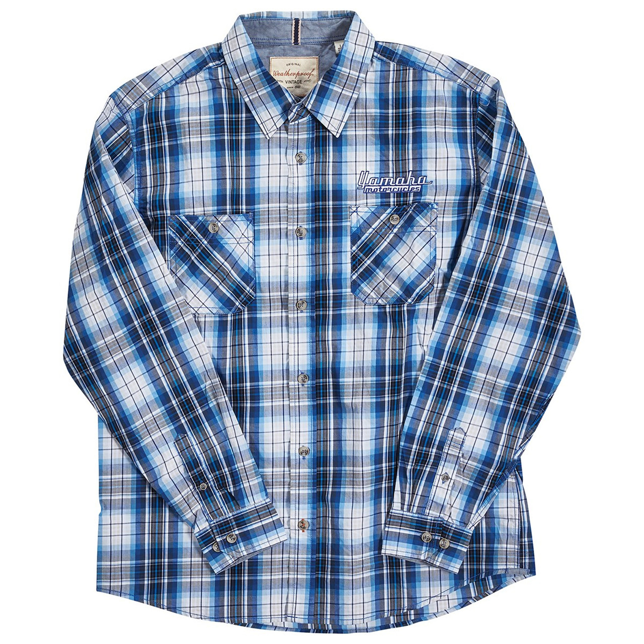 Yamaha New OEM, Men's Open Roads Woven Cotton Button-Down Tee, CRP-17SOP-BL-XL