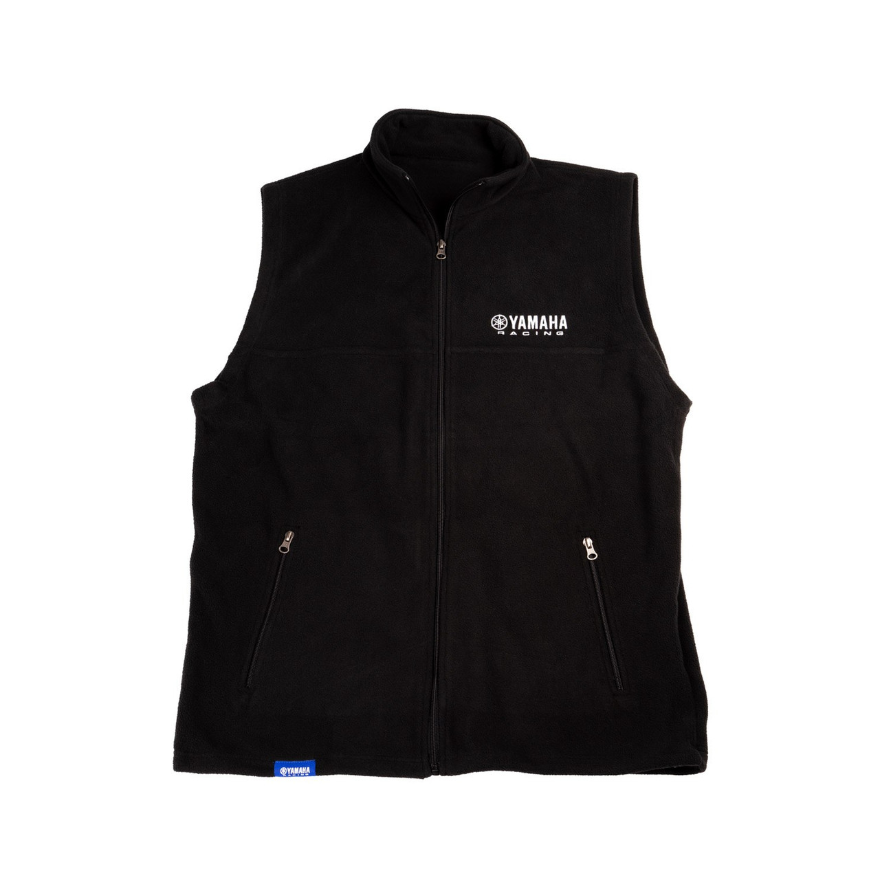Yamaha New OEM Men's Branded Polyester Black Racing Zip Up Vest, CRP-20VYR-BK-2X
