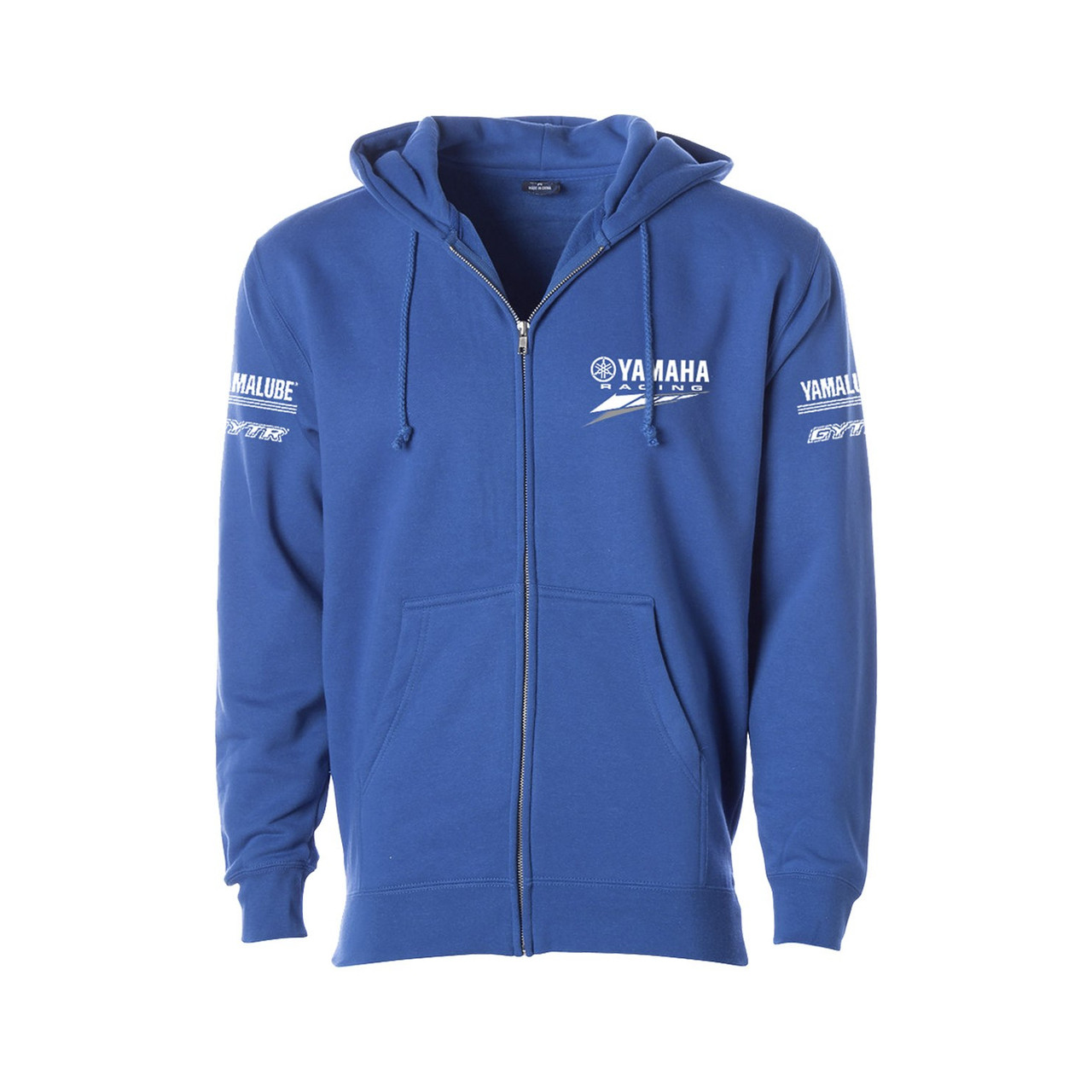 Yamaha New OEM Men s Blue Racing Zip Up Hooded Sweatshirt