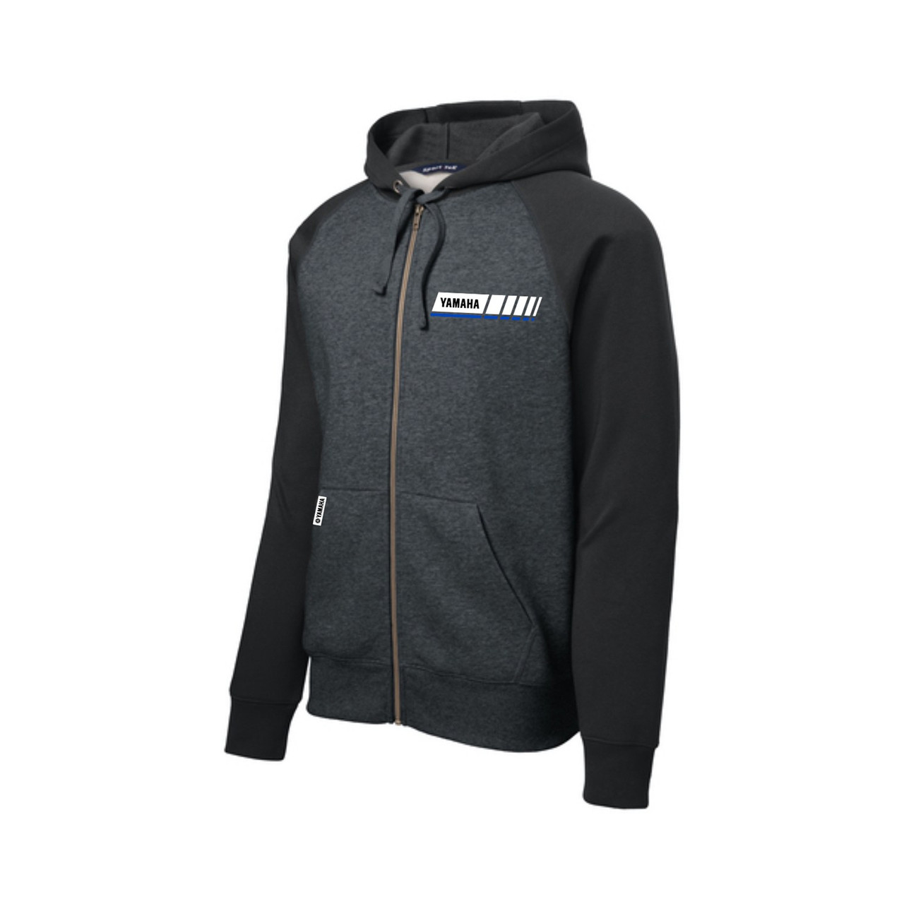 Yamaha New OEM, Blue Revs Men's Charcoal Full-Zip Hooded Fleece, CRP-19FBR-CH-3X