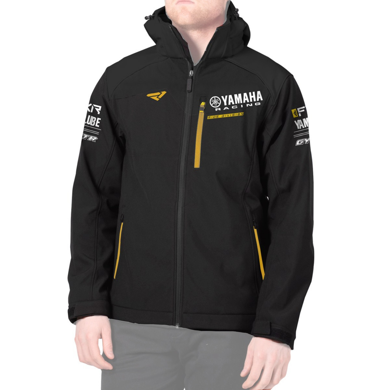 Yamaha New OEM, Men's Black/Gold Renegade 2021 Softshell Jacket, 210-90714-64-07