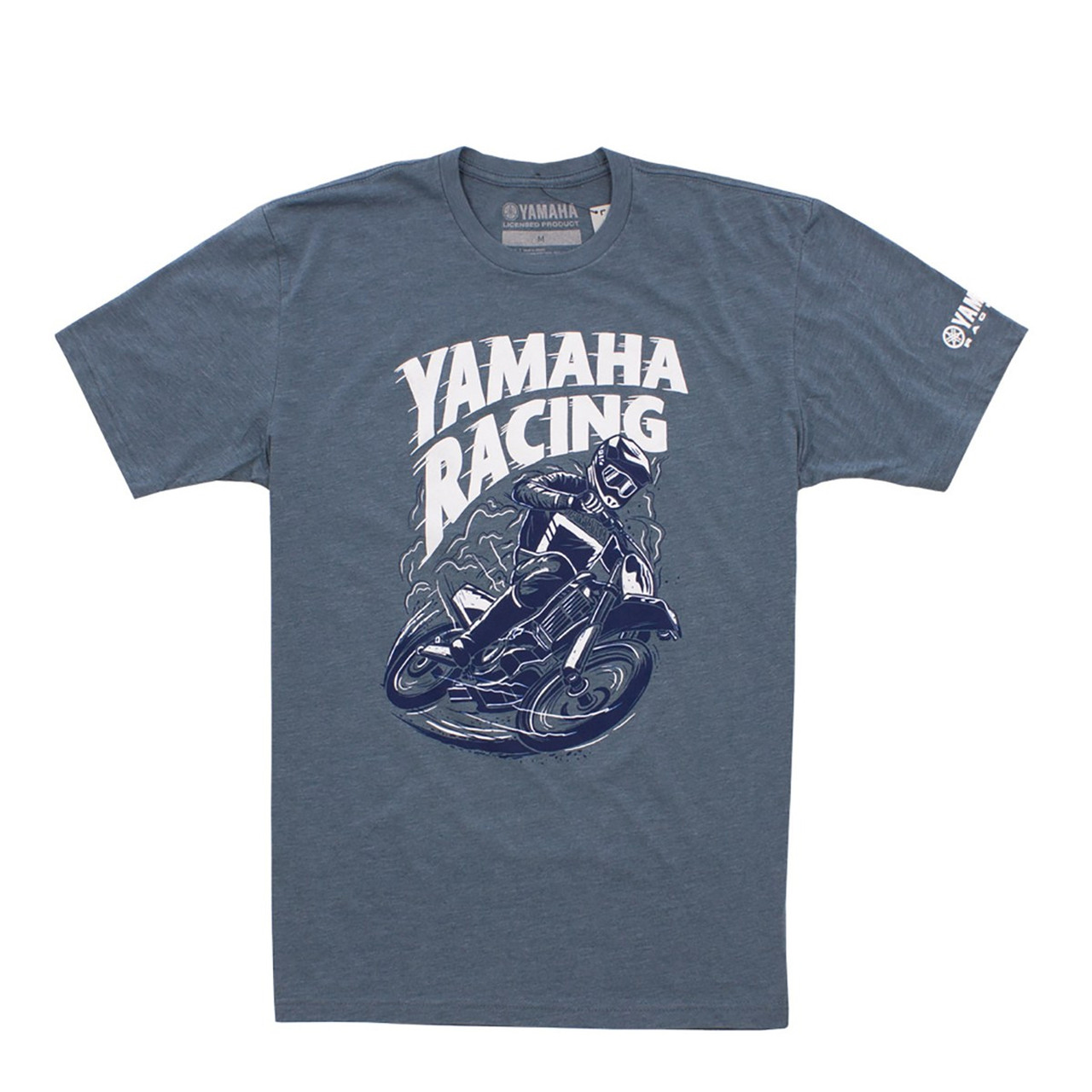 Yamaha New OEM Branded Blue Racing Cycle Short Sleeve Tee Shirt, VDF-21TYR-GY-XL