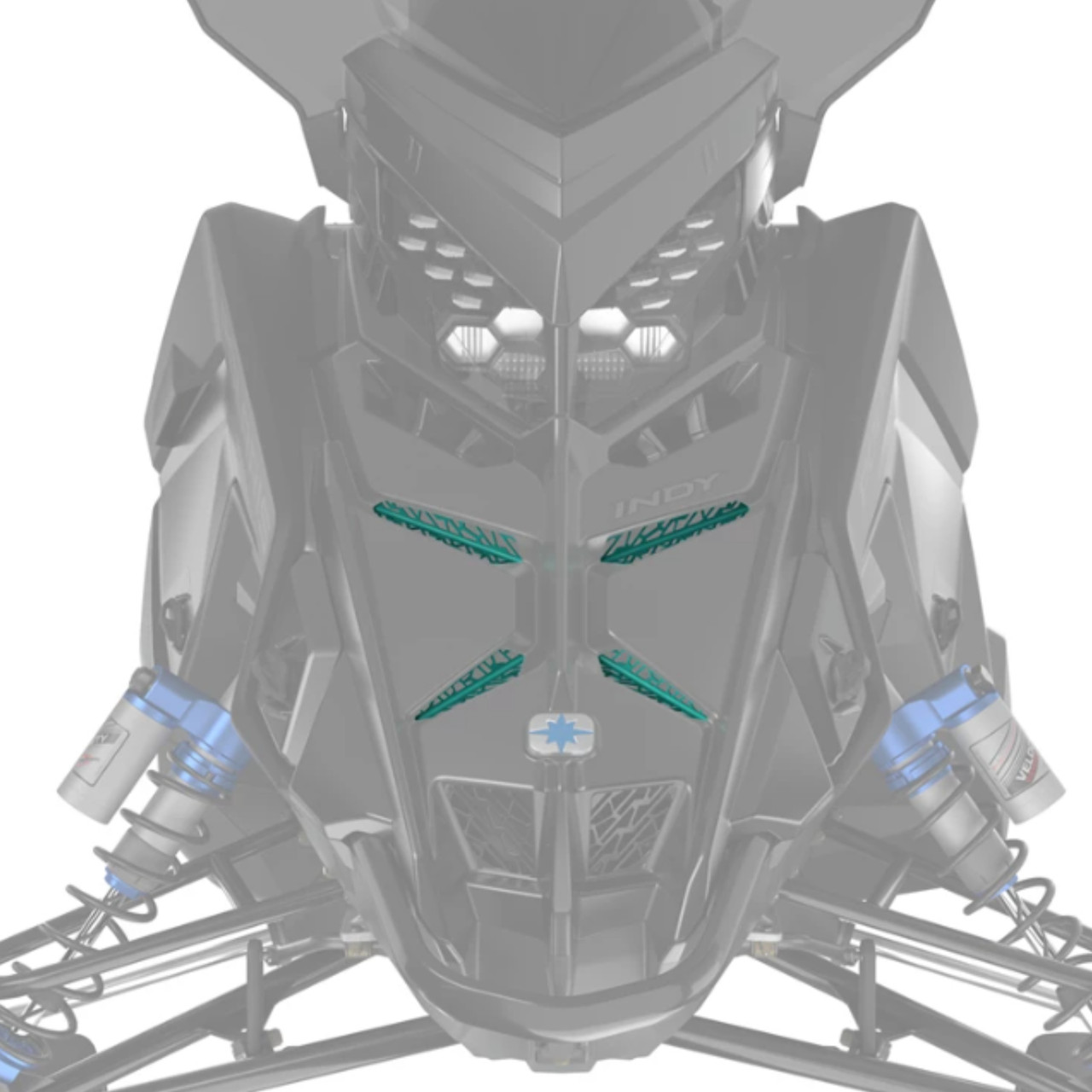Polaris Snowmobile New OEM Teal Matryx Grill Inserts, 2884979-887