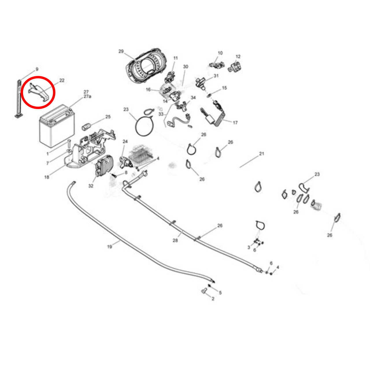 Sea-Doo New OEM Electrical System Clip, 278003521