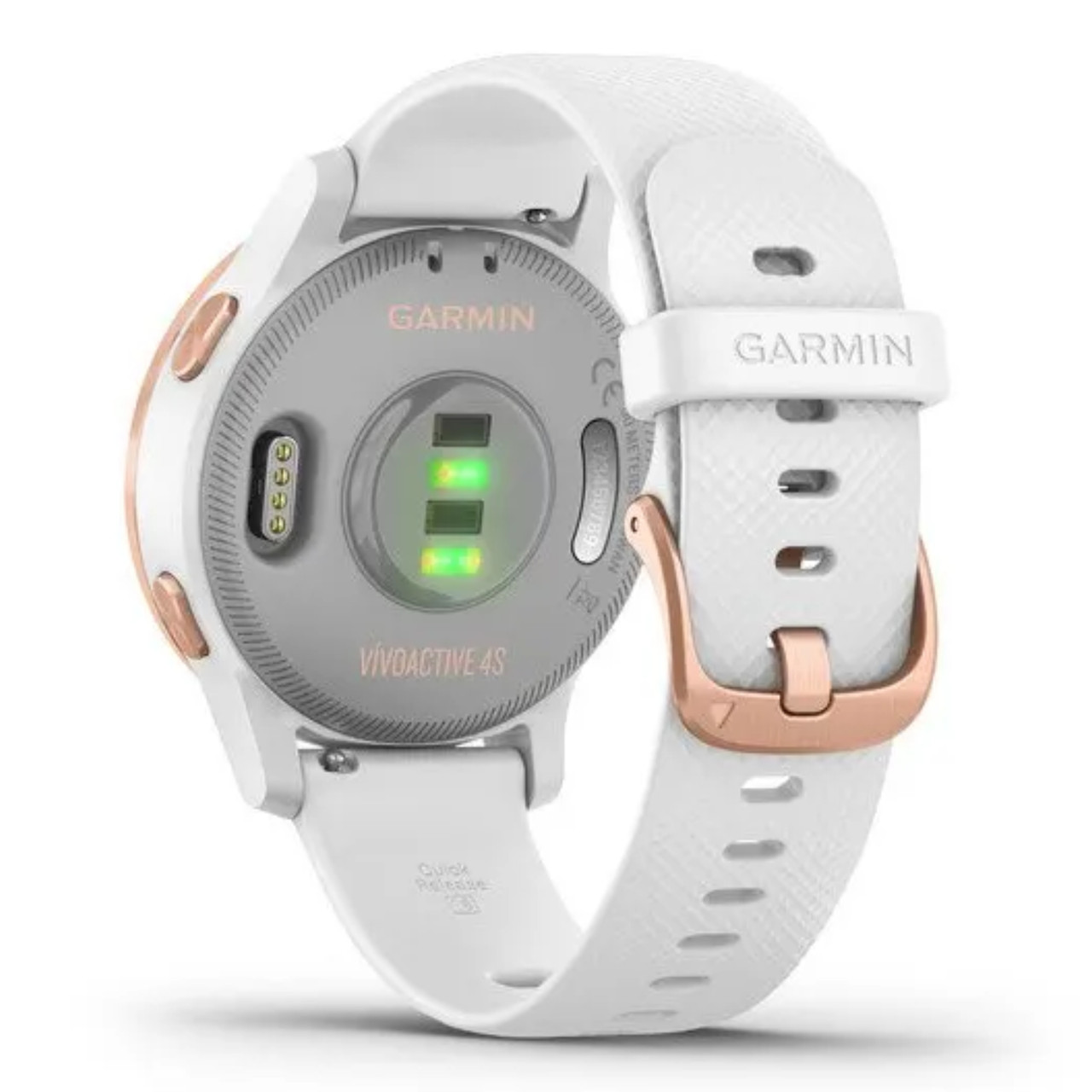Garmin New OEM vívoactive® 4S Rose Gold Stainless Steel Bezel with White Case and Silicone Band 40 MM, 010-02172-21