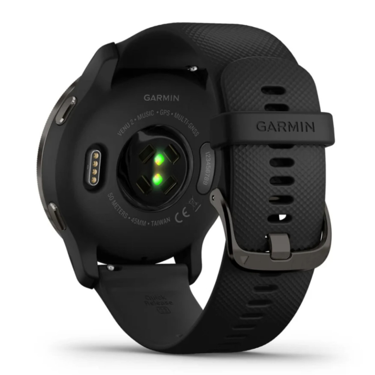 Garmin New OEM Venu® 2 Slate Stainless Steel Bezel with Black Case and Silicone Band, 010-02430-01