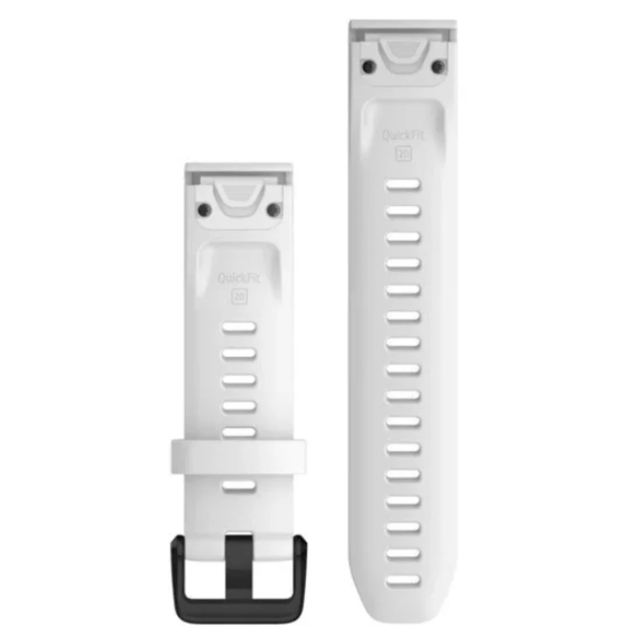 Garmin OEM QuickFit® 20 Watch Bands White Silicone with Black Hardware, 010-12865-00