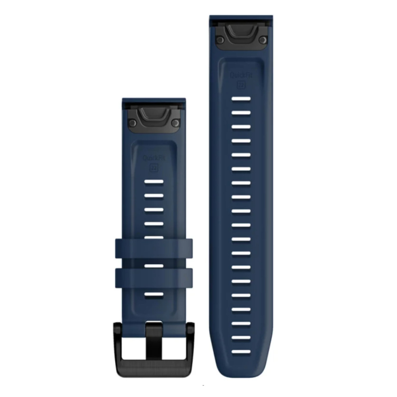 Garmin New OEM QuickFit® 22 Watch Bands Captain Blue with Black Stainless Steel Hardware, 010-13111-31