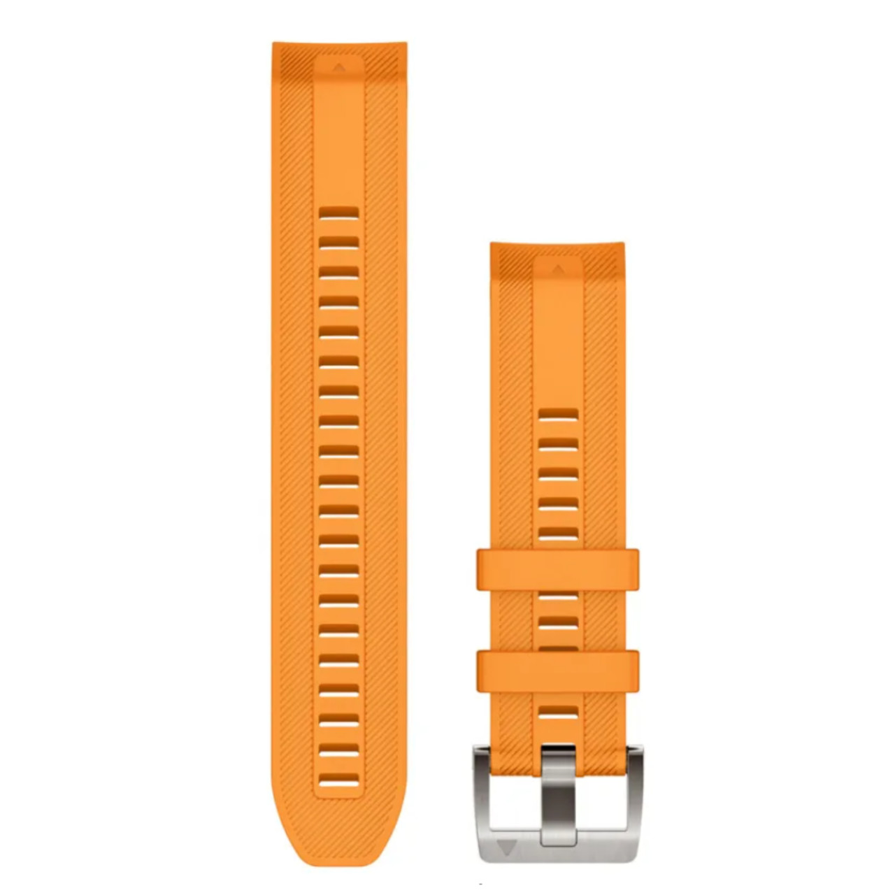 Garmin New OEM QuickFit® 22 Watch Straps Spark Orange Silicone Strap, 010-13225-04