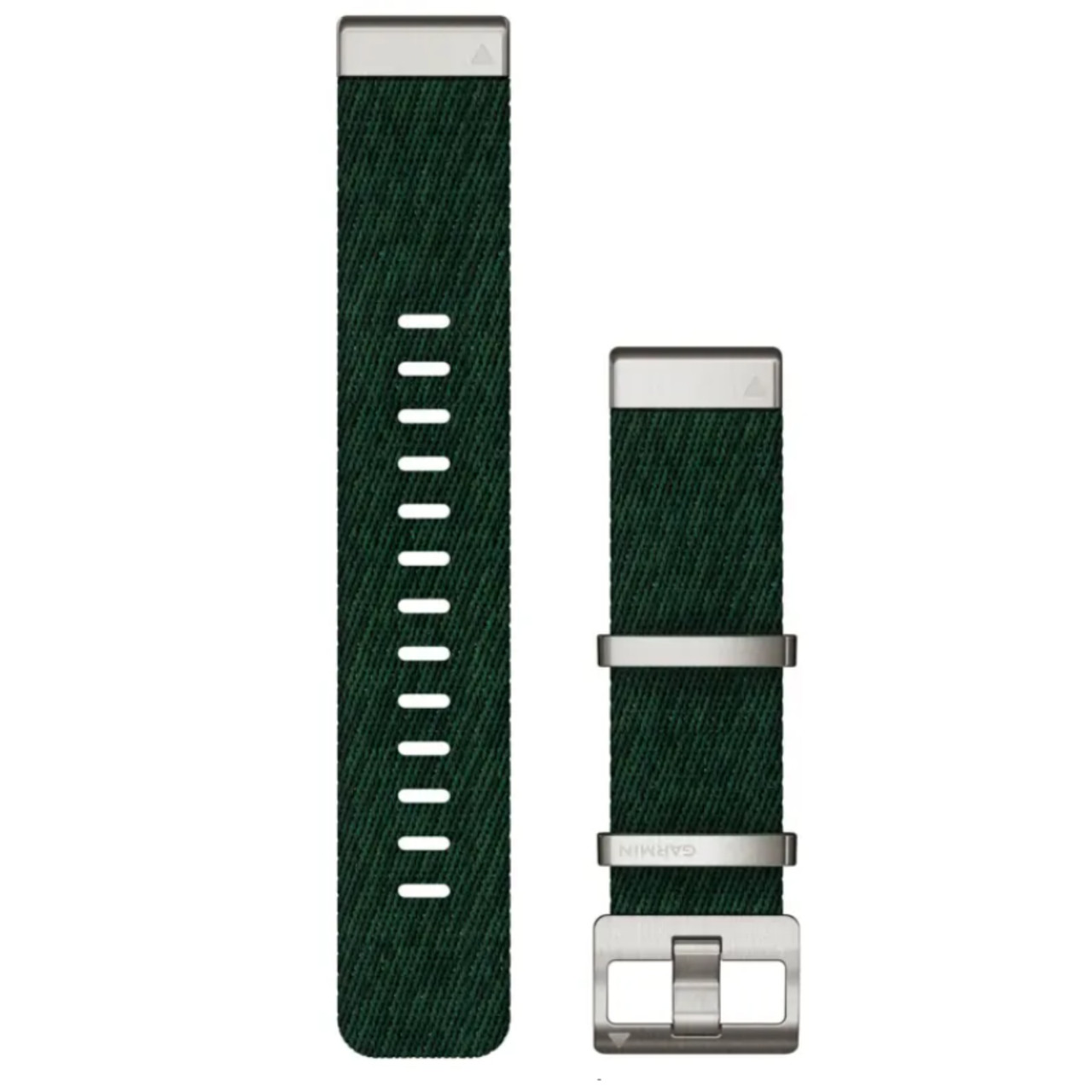 Garmin New OEM QuickFit® 22 Watch Straps Jacquard-weave Nylon Strap – Pine Green, 010-13008-00