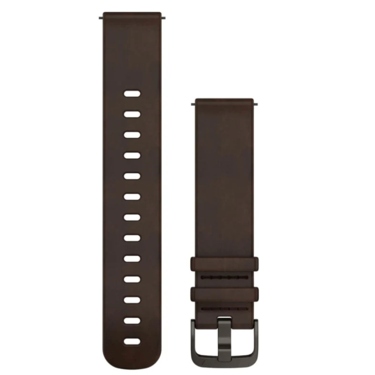 Garmin New OEM Quick Release Bands (20 mm) Dark Brown Leather with Slate Hardware, 010-12932-56