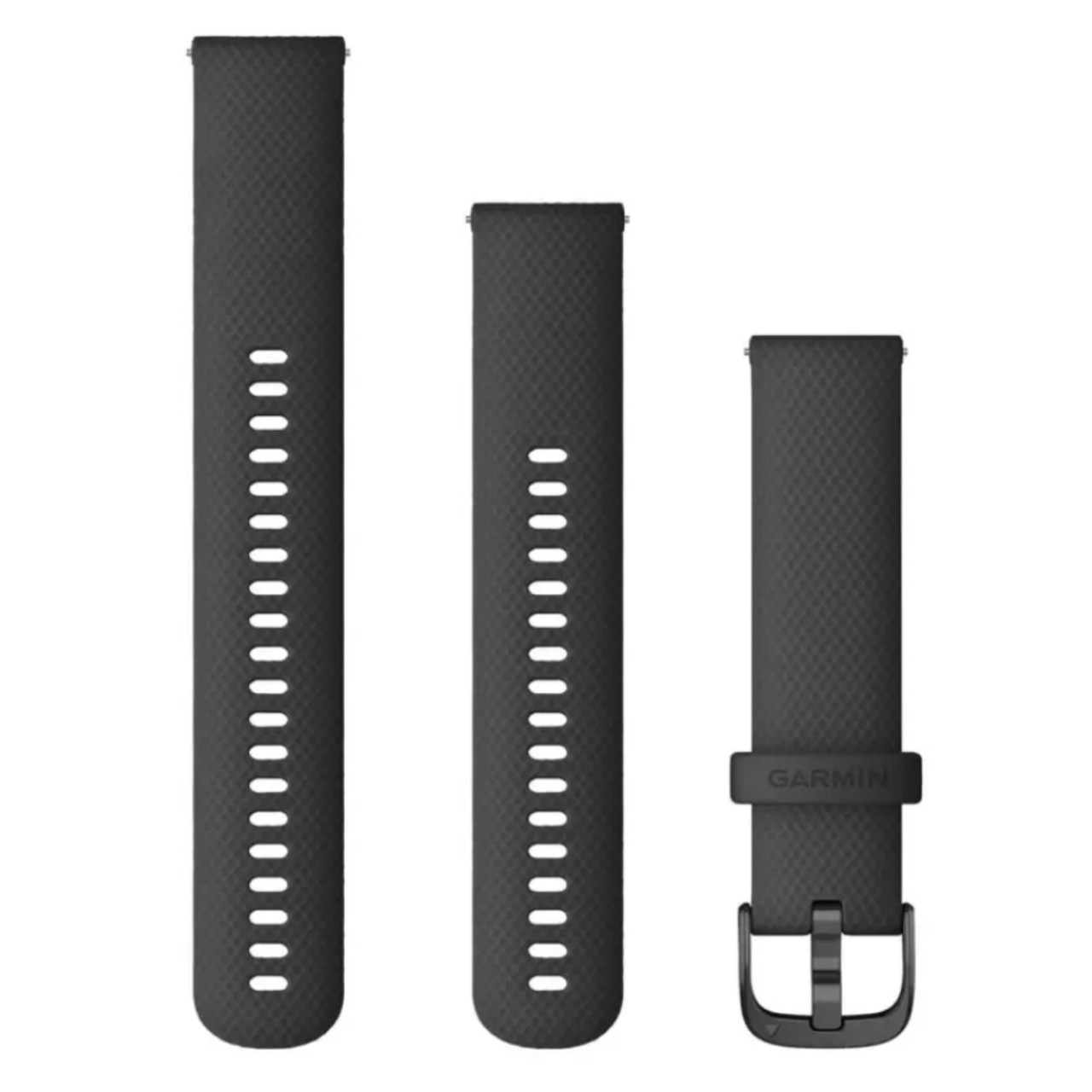 Garmin New OEM Quick Release Bands (20 mm) Black with Slate Hardware, 010-12932-11