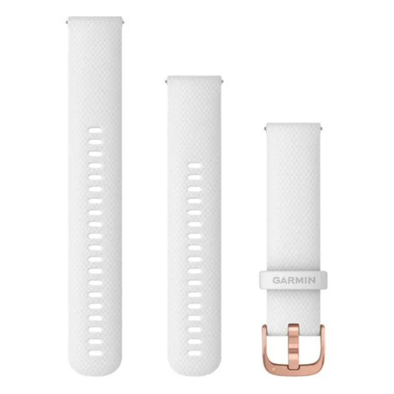 Garmin New OEM Quick Release Bands (20 mm) White with Rose Gold Hardware, 010-12924-10